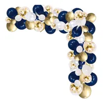 Comprar Arco Organico Globos Azul Noche Dorado Blanco Confetti 