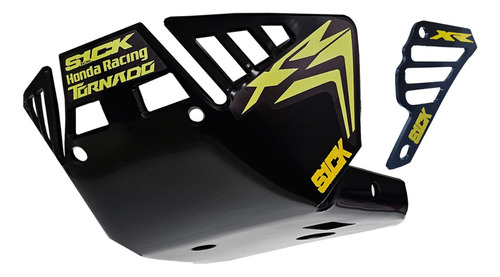 Cubrecarter Plastico Negro Xr Amarillo + Cubrepiñon Tornado