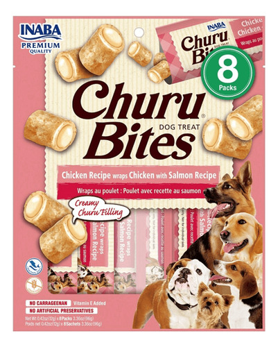 Inaba® Churu Bites Pollo Con Salmón Para Perros 160g 8 Tubos