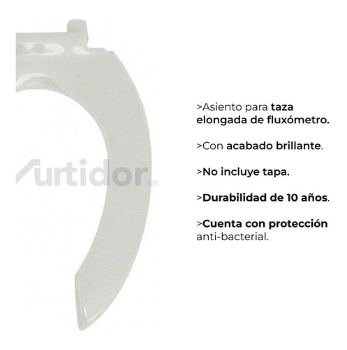 Asiento Para Wc O Taza De Baño Elongado Helvex Af-1 Blanco