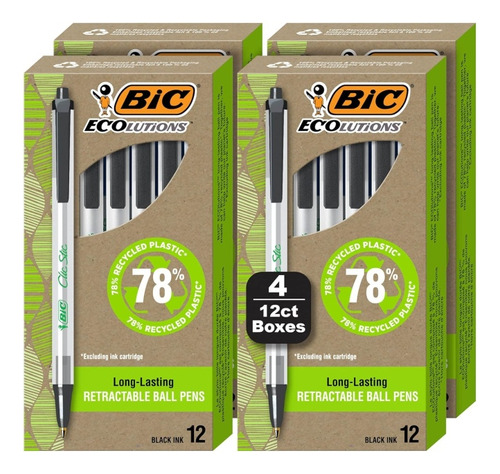 Bic Boligrafo Clic Stic - Bolígrafo Retráctil, 48 Unds