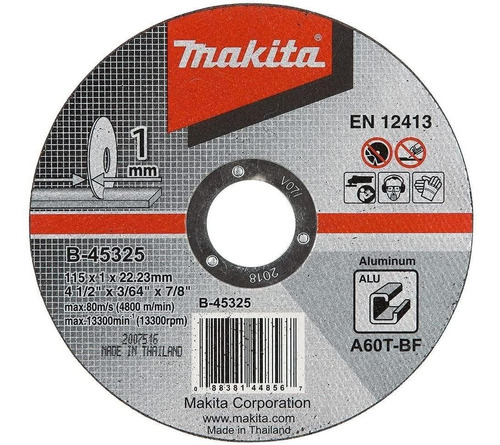 Disco Corte Aluminio 4 1/2'' Makita B45325