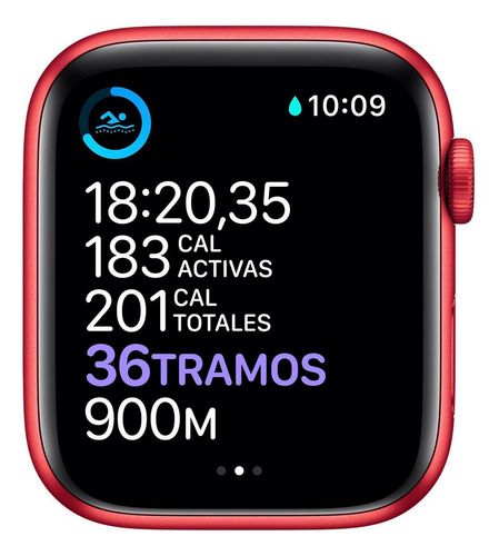 Imagen 4 de 8 de Apple Watch Series 6 (GPS) - Caja de aluminio (PRODUCT)RED de 44 mm - Correa deportiva (PRODUCT)RED