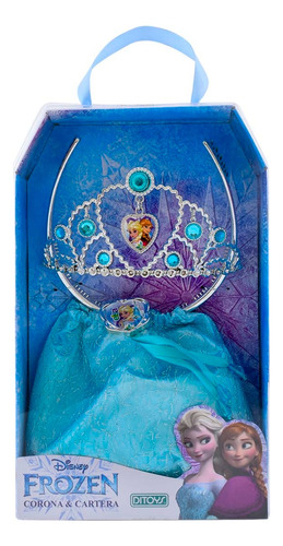 Frozen Set Fashion Corona Tiara Y Cartera Princesas Disney