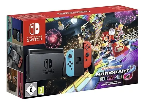 Imagem do produto Console Nintendo Switch + Mario Kart 8 Deluxe - Vermelho e Azul em Mercado Livre