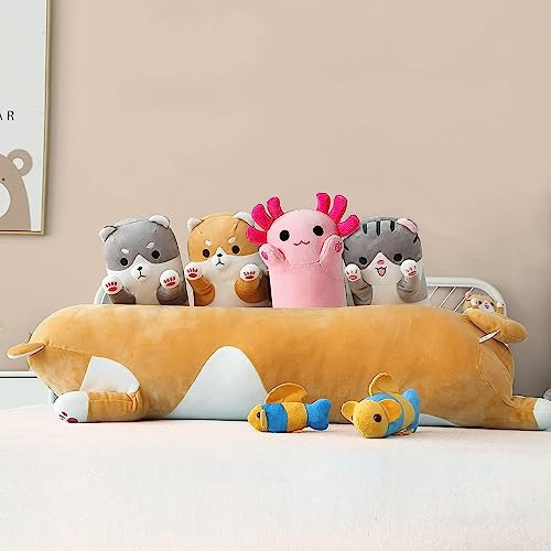 Peach Cat Pink Axolotl Peluche Almohada Juguete Lindo Axolot