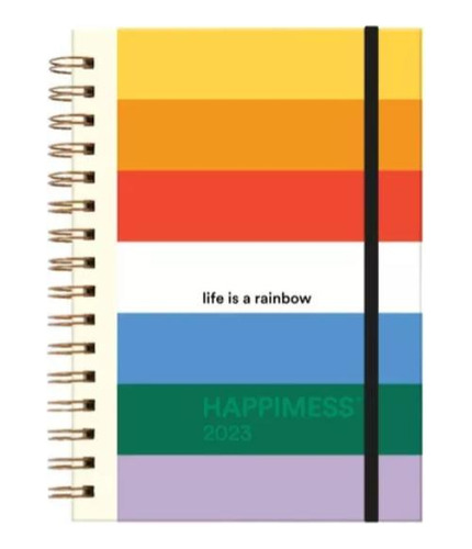 Agenda 2023 Monoblock Pocket  Happimess Rainbow Multicolor