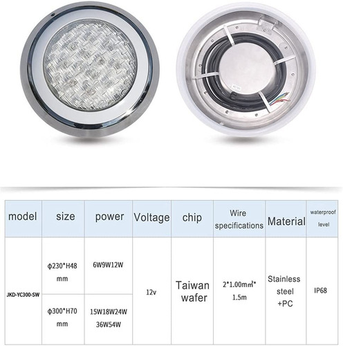 Lampara Para Piscina 54w 12v Luz 7 Colores 252led Ip68