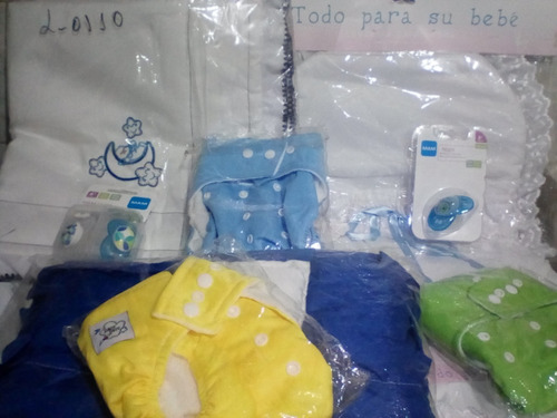 Set De 2 Pañales De Tela + 1 Cobija+ Juego De Gorro+camiseta