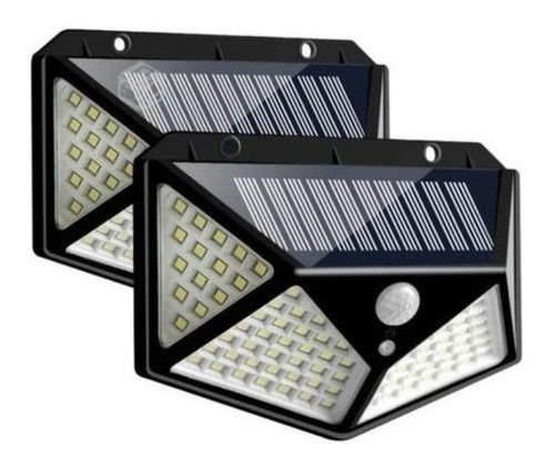 Pack 2 Focos Solar 180 Led Exteriores Estacionamiento 900 Lm