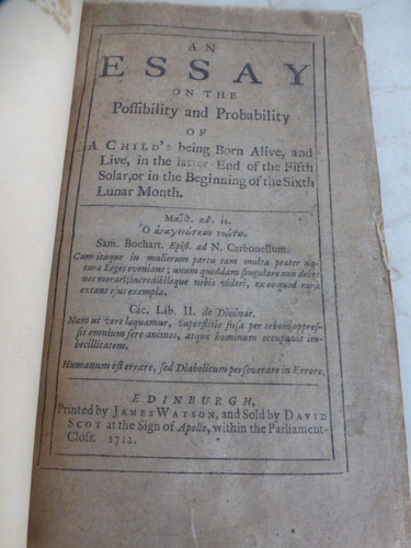 1712 Dickson Essay Possibility Child Being Born Alive Uk *