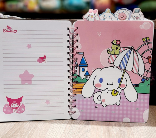 Cuaderno Hello Kitty Melody Friends Kuromi A5 Con Separador Color CINNAMOROLL