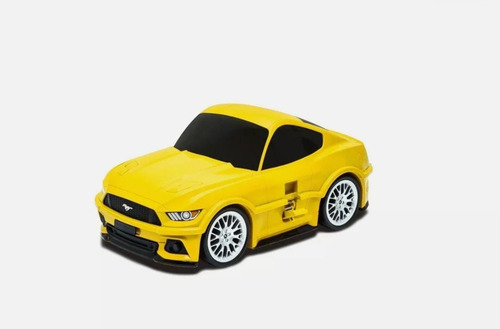 Maleta Con Ruedas Para Niños Carro Tipo Mustang Gt Amarillo