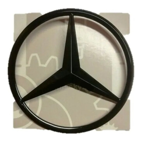 Emblema Estrella Baul Mercedes 8cm Negro