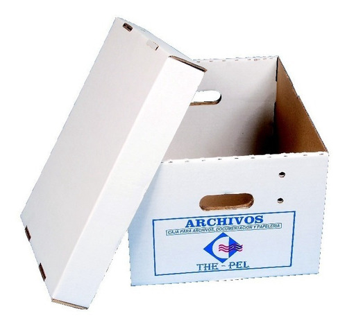 Caja Archivo Cartón Archivox 42x33x25cm Blanca The Pel