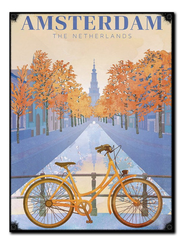 #1106 - Cuadro Decorativo - Ámsterdam Bicicleta No Chapa