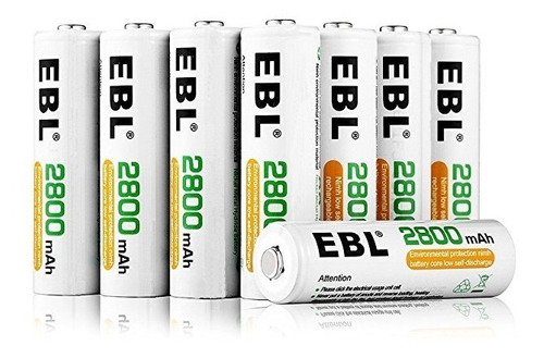 Baterías Ebl 16 Paquete De 2800mah Aa Ni-mh Recargables Con 