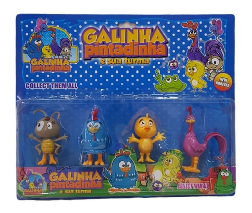 Turma Da Galinha Pintadinha Cartela C/4 Bonecos