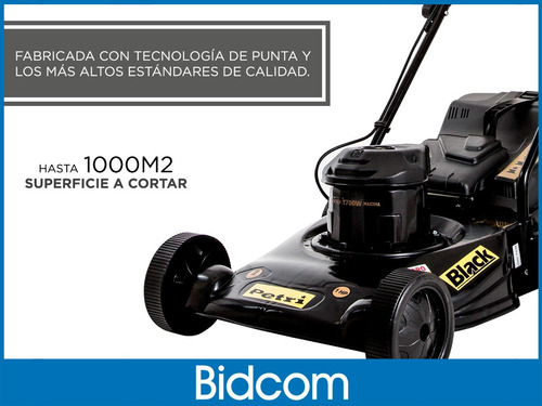 Imagen 5 de 9 de Cortadora Césped Eléctrica Petri Black 1hp 1700w Bolsa 32lts