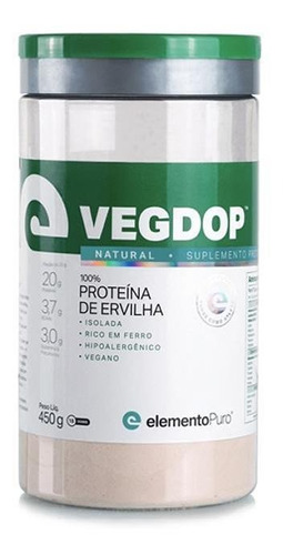 Vegdop Proteína De Ervilha Natural (450g) Elemento Puro