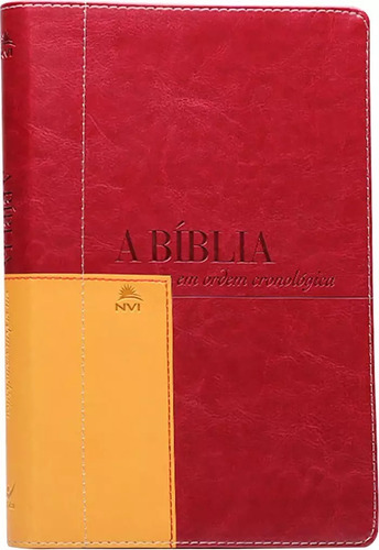 Bíblia Em Ordem Cronológica Nvi Capa Luxo Vermelha Mostarda