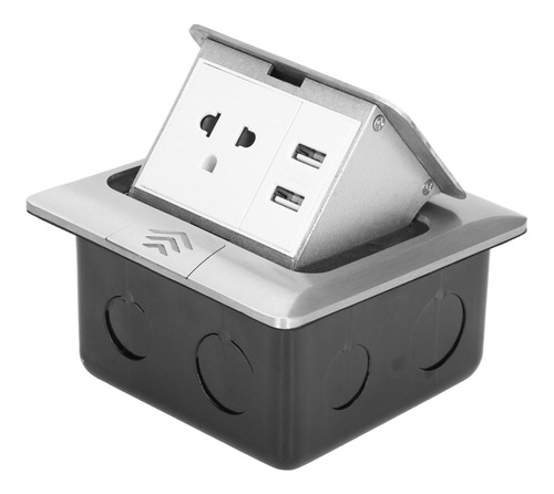 Imagen 3 de 10 de Enchufe Eléctrico Del Piso Del Zócalo Dual Del Escritorio De