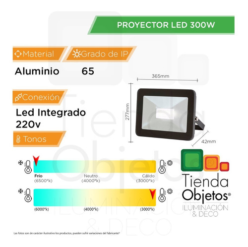 Imagen 2 de 8 de Proyector Reflectores Led 300w Exterior Cancha Futbol Ip65