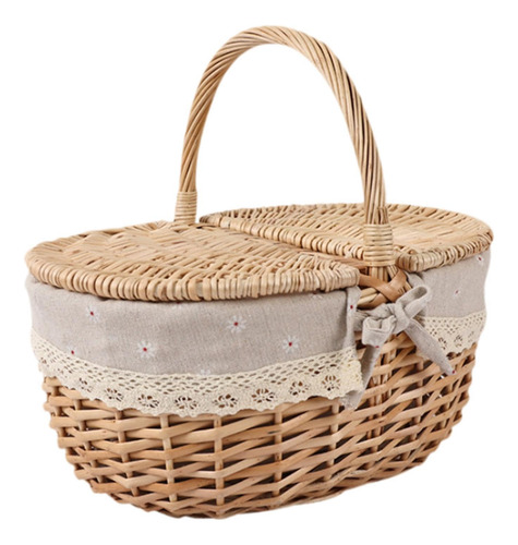 Cesta De Piquenique De Vime, Cesta De Armazenamento De Vime