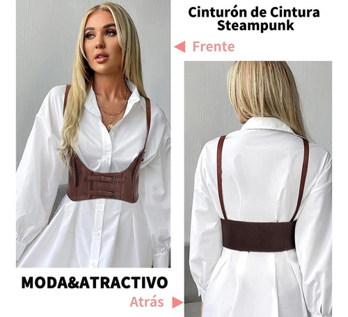 Cinturón Mujer Pu Ajustable Hebilla, Corsé Dama Genérica Café Único