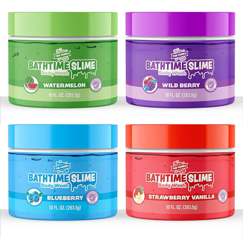 Tub Works Bath Slime Kids Body Wash, Variety 4 Pack | ¿textu