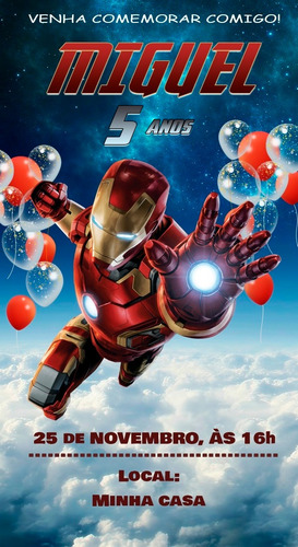 Convite Virtual Homem De Ferro