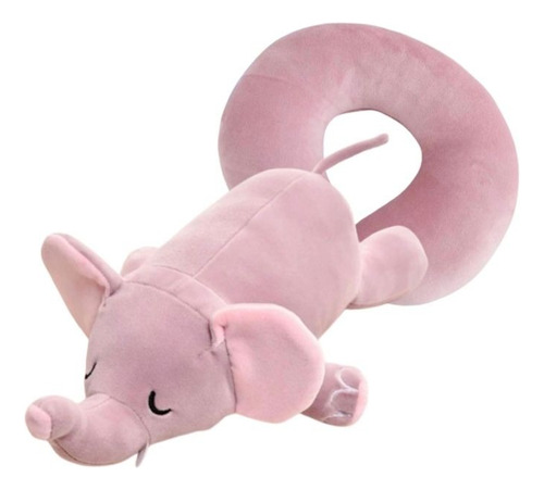 Peluche Elefante Terciopelo + Cojin De Cuello Viaje