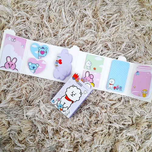 Set De 4 Post It Notas Adhesivas Kawaii Bt21 Bts