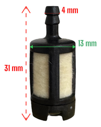 5pzs Filtro De Gasolina Universal Desbrozadora 43cc 52cc V&d