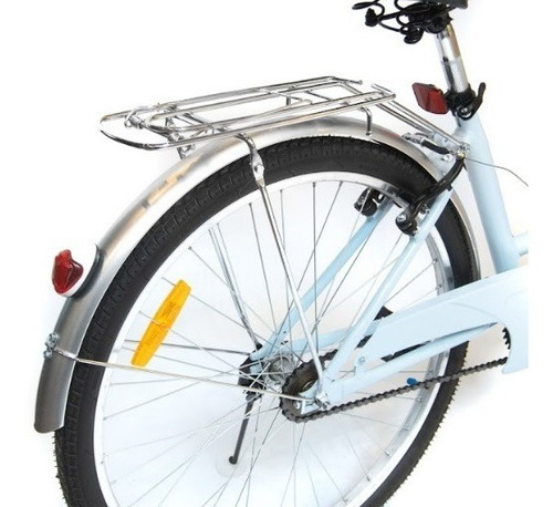Imagen 5 de 8 de Bicicleta De Paseo Rod 26 Strada Vintage Celeste Aluminio Mg