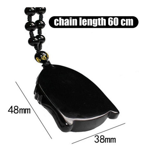 Imagen 2 de 10 de Collar De Obsidiana Cabeza De Buda