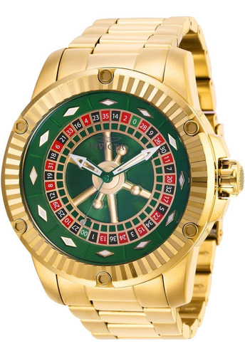 28710 Invicta Ty Men 52mm Stainless Steel Gold Green Dial