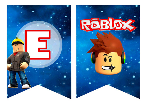 Banderin Cumpleaños Roblox Azul Roblox