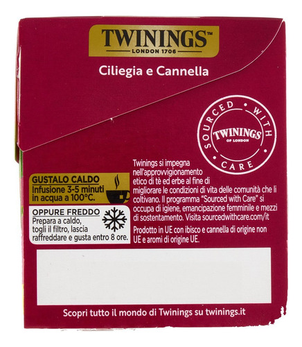 Te Twinings Canela Y Cerezas Infuso Ciliegia E Cannella