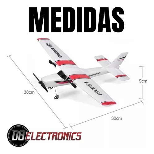 Avión De Control Remoto Tipo Cessna Fx801 De 2 Canales Rtf Blanco