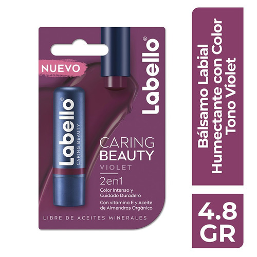Bálsamo Labial Labello Caring Beauty Color Violet 4.8g