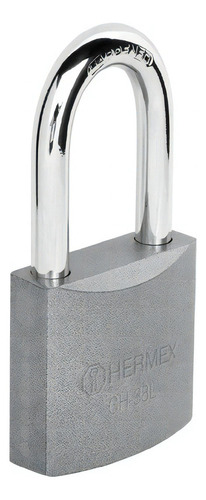Candado De Hierro Macizo Con Aro 38mm 2 Llaves Truper Hermex Plateado