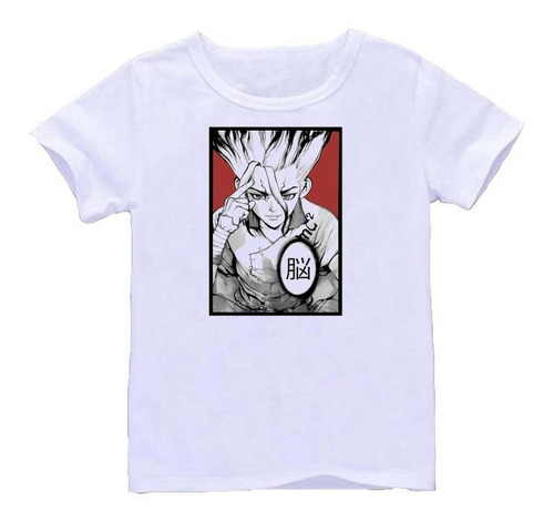 Remera Blanca Dr Stone Art#32