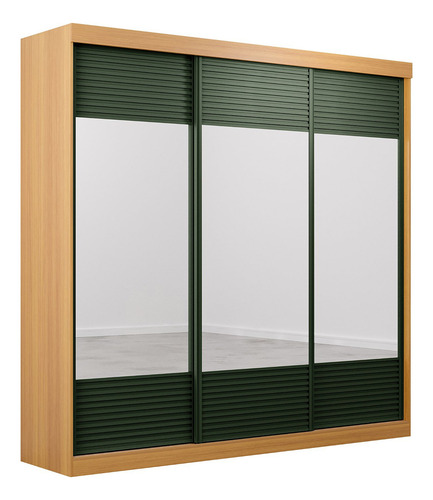 Guarda-roupa Casal 3 Portas De Correr Ripadas Com Gi