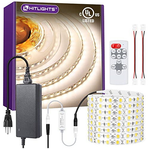 Kit De Luces De Tira Led Blancas Control Remoto Y Fuent...