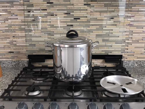 Olla Vaporera 12 Lts Aluminio Triple Fuerte Color Plateado