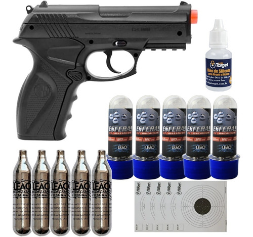 Pistola Airgun C11 Rossi 6mm Esferas Aço Gas Co2 Silicone