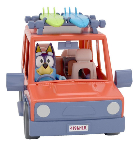 Vehículo Familiar 4wd, Con 1 Figura Y 2 Tablas De Surf Bluey