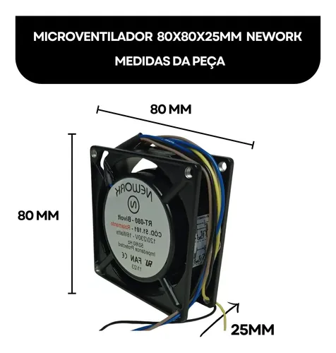 ろかページ Cooler Ventilador Nework 80x80 8x8 Alumínio Bivolt 110v 220v
