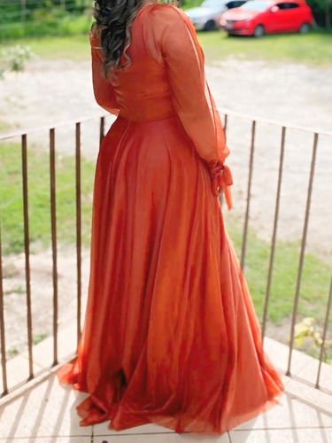 Vestido De Festa Elegante Longo Moda No Decote V